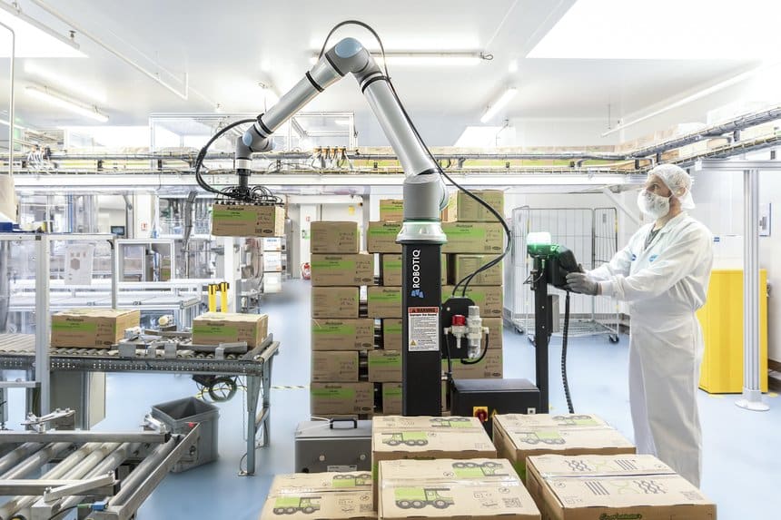 Universal Robots et Robotiq démocratisent la palettisation automatisée