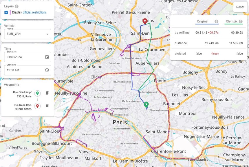 Les API de PTV Logistics dans les starting-blocks pour les JOP