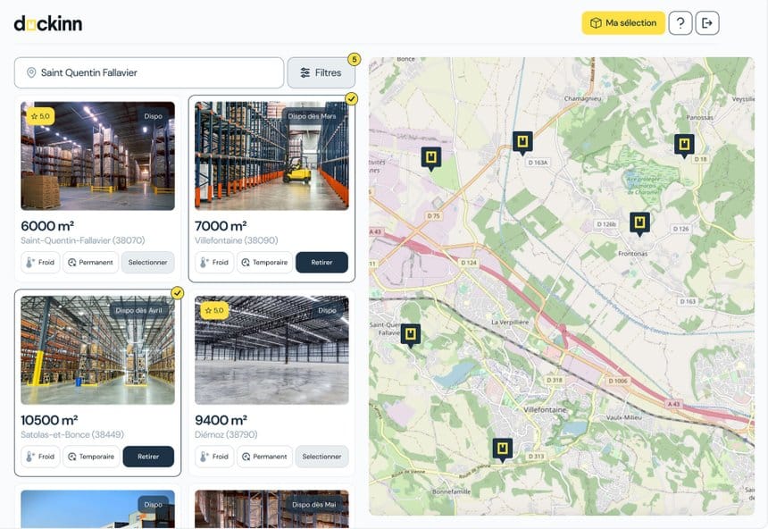 Dockinn lance une place de marché des espaces vacants en entrepôt