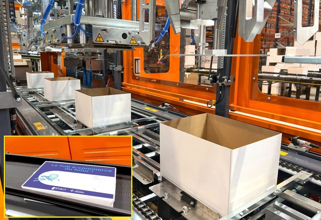 A l’optimisation des colis, la solution ajoute sa personnalisation avec la possibilité d’impression sur toute la surface de la coiffe. ©Staci