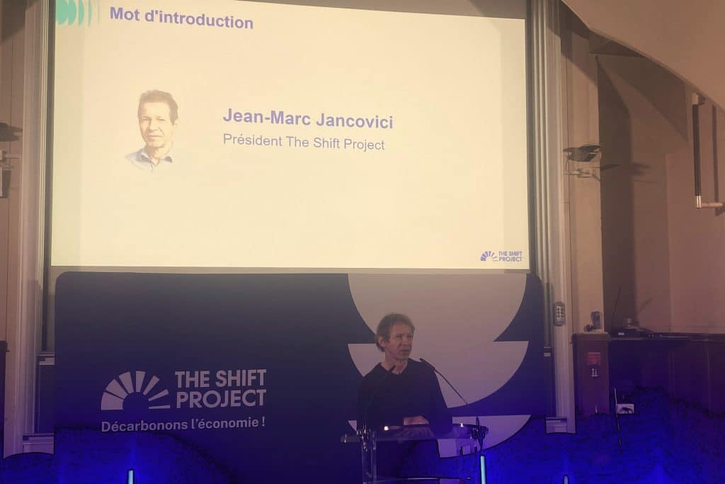 L’introduction de Jean-Marc Jancovici, le président et fondateur de The Shift Project, avant la présentation des chantiers incontournables pour décarboner la France en 2050© J.-L. Rognon