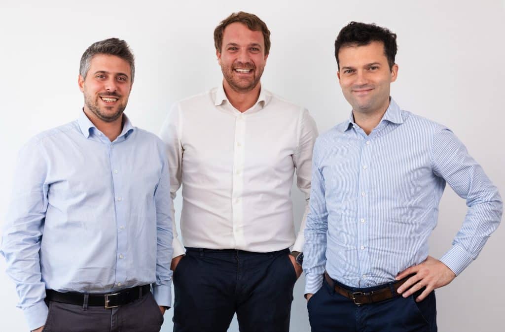 De G à D : Andrea Cipollone, Alberto Cisco et Tomaso Torriani, cofondateurs et respectivement directeur des opérations, directeur commercial et CEO de Movopack. ©Movopack